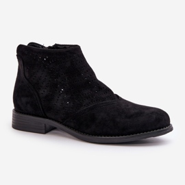 Botas de Mujer Caladas con Tacón Plano Negro S.Barski HY42-076 4