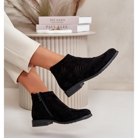 Botas de Mujer Caladas con Tacón Plano Negro S.Barski HY42-076 7