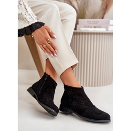Botas de Mujer Caladas con Tacón Plano Negro S.Barski HY42-076 8