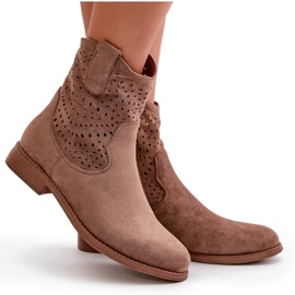 Botas de Mujer Caladas con Tacón Plano Marrón S.Barski HY42-135 10