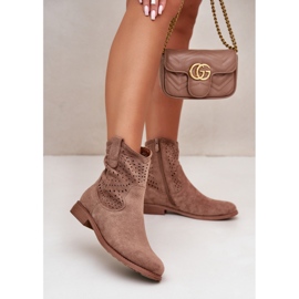 Botas de Mujer Caladas con Tacón Plano Marrón S.Barski HY42-135 2