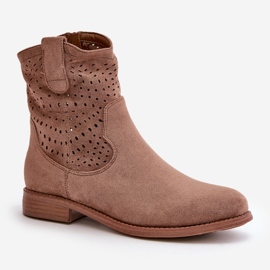 Botas de Mujer Caladas con Tacón Plano Marrón S.Barski HY42-135 4