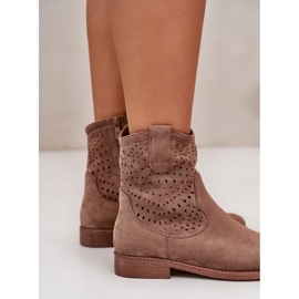 Botas de Mujer Caladas con Tacón Plano Marrón S.Barski HY42-135 5