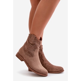 Botas de Mujer Caladas con Tacón Plano Marrón S.Barski HY42-135 1