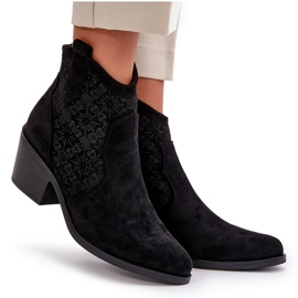 Botas Cowboy Caladas Con Cremallera Eco Ante Negro S.Barski HY42-944 10