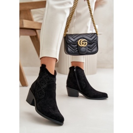 Botas Cowboy Caladas Con Cremallera Eco Ante Negro S.Barski HY42-944 2