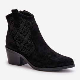 Botas Cowboy Caladas Con Cremallera Eco Ante Negro S.Barski HY42-944 4
