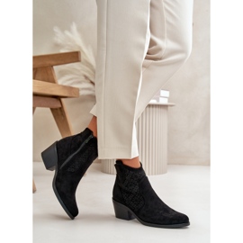 Botas Cowboy Caladas Con Cremallera Eco Ante Negro S.Barski HY42-944 5