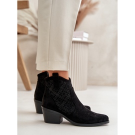 Botas Cowboy Caladas Con Cremallera Eco Ante Negro S.Barski HY42-944 6