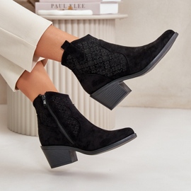 Botas Cowboy Caladas Con Cremallera Eco Ante Negro S.Barski HY42-944 7