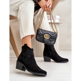 Botas Cowboy Caladas Con Cremallera Eco Ante Negro S.Barski HY42-944 8