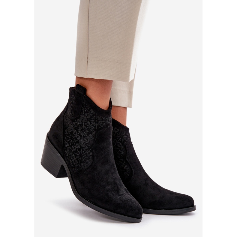 Botas Cowboy Caladas Con Cremallera Eco Ante Negro S.Barski HY42-944 1