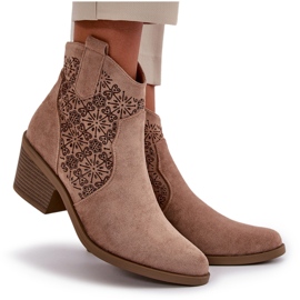 Botas Cowboy Caladas Con Cremallera Eco Ante Beige S.Barski HY42-944 11