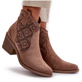 Botas Cowboy Caladas Con Cremallera Eco Ante Marrón S.Barski HY42-944 9