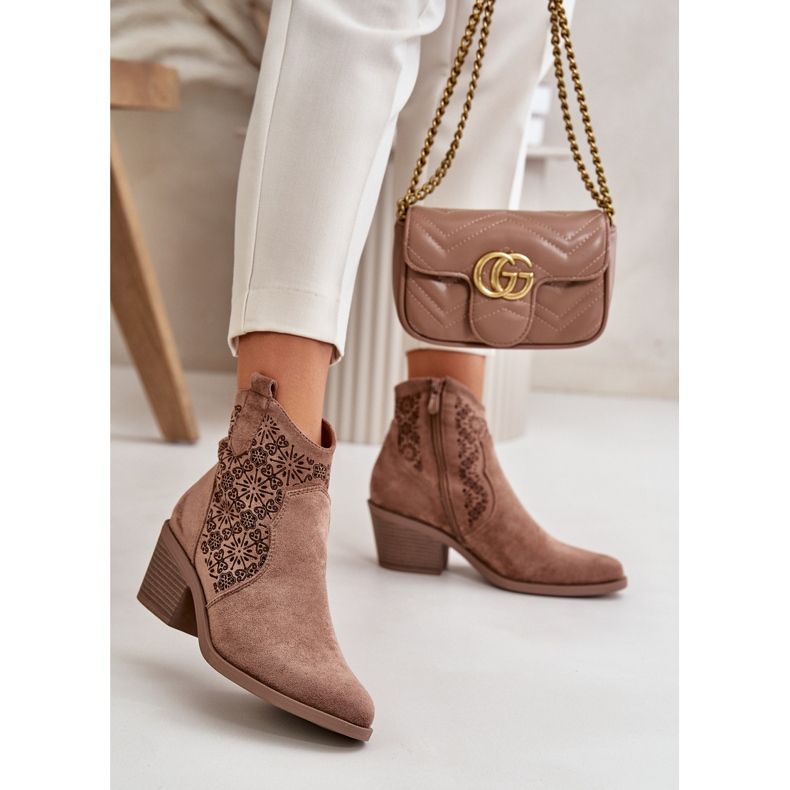 Botas Cowboy Caladas Con Cremallera Eco Ante Marrón S.Barski HY42-944 2