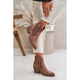 Botas Cowboy Caladas Con Cremallera Eco Ante Marrón S.Barski HY42-944 3