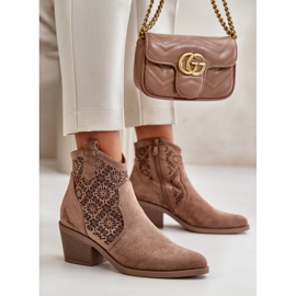 Botas Cowboy Caladas Con Cremallera Eco Ante Marrón S.Barski HY42-944 6