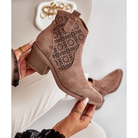 Botas Cowboy Caladas Con Cremallera Eco Ante Marrón S.Barski HY42-944 8