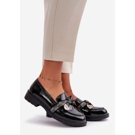 Mocasines Mujer Charol Con Lazo S.Barski HY42-331A Negro 1