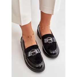 Mocasines Mujer Charol Con Osito Negro S.Barski HY42-339A 3