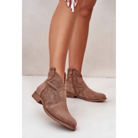 Botas de Mujer Caladas con Tacón Plano Marrón S.Barski HY42-151 2