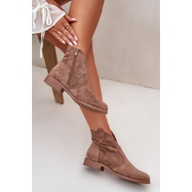 Botas de Mujer Caladas con Tacón Plano Marrón S.Barski HY42-151 9
