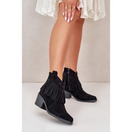 Botas Cowboy Mujer Con Cremallera Ante Eco Negro S.Barski HY42-127 2