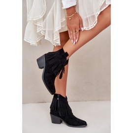 Botas Cowboy Mujer Con Cremallera Ante Eco Negro S.Barski HY42-127 3