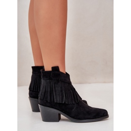 Botas Cowboy Mujer Con Cremallera Ante Eco Negro S.Barski HY42-127 6
