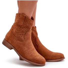 Botas de Mujer Caladas con Tacón Plano Camel S.Barski HY42-135 marrón 12