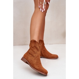 Botas de Mujer Caladas con Tacón Plano Camel S.Barski HY42-135 marrón 4