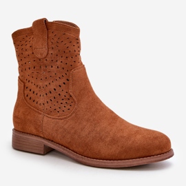 Botas de Mujer Caladas con Tacón Plano Camel S.Barski HY42-135 marrón 6