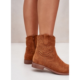 Botas de Mujer Caladas con Tacón Plano Camel S.Barski HY42-135 marrón 7