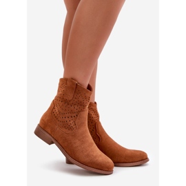 Botas de Mujer Caladas con Tacón Plano Camel S.Barski HY42-135 marrón 1
