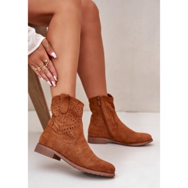 Botas de Mujer Caladas con Tacón Plano Camel S.Barski HY42-135 marrón 2
