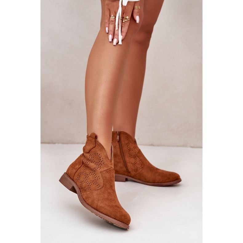 Botas de Mujer Caladas con Tacón Plano Camel S.Barski HY42-151 marrón 2 Botas de Mujer Caladas con Tacón Plano Camel S.Barski HY42-151 marrón 2
