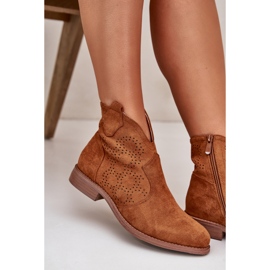 Botas de Mujer Caladas con Tacón Plano Camel S.Barski HY42-151 marrón 8