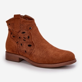 Botas Mujer Caladas Con Cremallera Camel S.Barski HY42-081 marrón 4