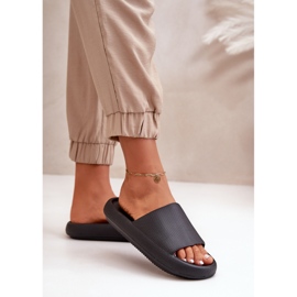 Chanclas de mujer de espuma ligera y suela gruesa, Negro Querceria 4