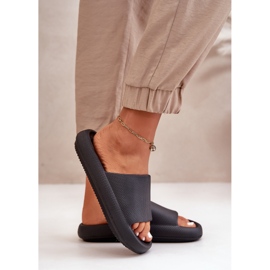 Chanclas de mujer de espuma ligera y suela gruesa, Negro Querceria 6