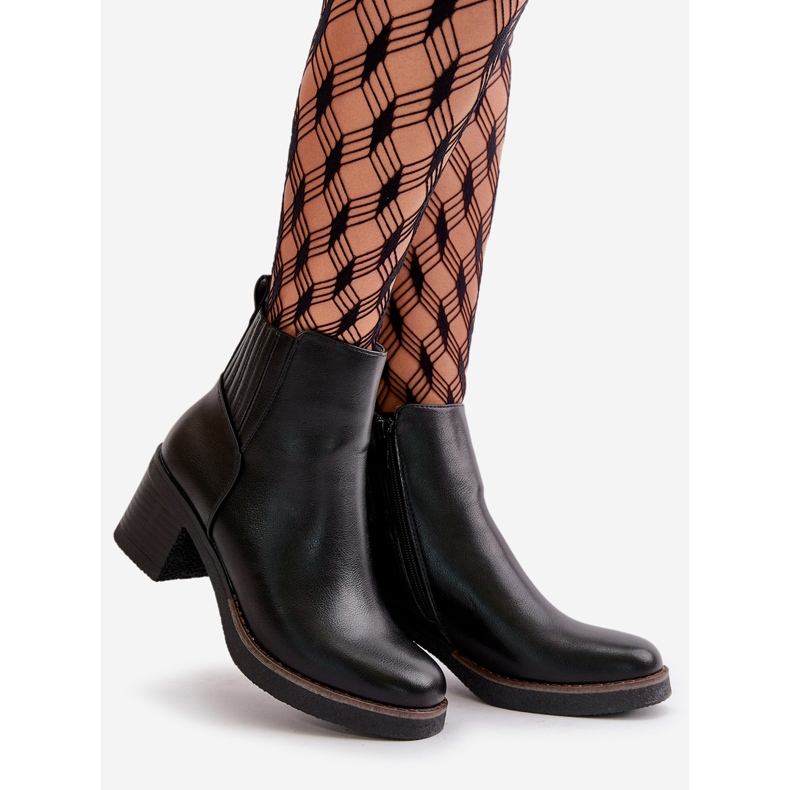 Botas De Mujer Aislante Con Tacón Alto Piel Ecológica Negro Irittes 1