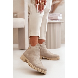 Botines de mujer aislantes con abrasiones, piel ecológica, verietta dorado 2 Botines de mujer aislantes con abrasiones, piel ecológica, verietta dorado 2