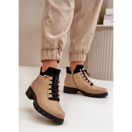 Botas Bajas Aislantes De Mujer En Piel Ecológica, Beige Erisabelle 2