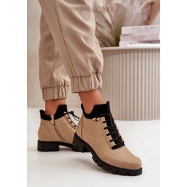 Botas Bajas Aislantes De Mujer En Piel Ecológica, Beige Erisabelle 5