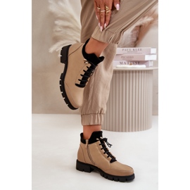 Botas Bajas Aislantes De Mujer En Piel Ecológica, Beige Erisabelle 6
