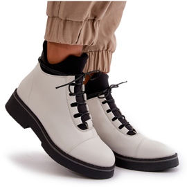 Botas de caña baja con aislamiento para mujer, piel ecológica, blanco 10