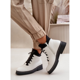 Botas de caña baja con aislamiento para mujer, piel ecológica, blanco 7