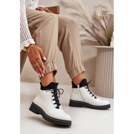 Botas de caña baja con aislamiento para mujer, piel ecológica, blanco 8
