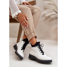 Botas de caña baja con aislamiento para mujer, piel ecológica, blanco 9