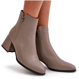 Botas de Mujer Elegantes Aislantes Fabricadas en Piel Natural, Beige Vinceza 77106 11